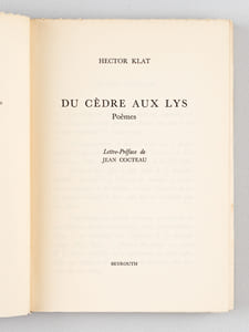 Du Cèdre au Lys. Poèmes [ Livre dédicacé par l'auteur ]