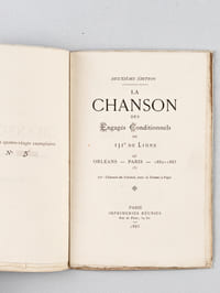 La Chanson des Engagés Conditionnels du 131e de Ligne. Orléans - Paris - 1882-1883.