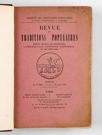 Recueil d'articles de Mme Marie Edmée Vaugeois sur le thème des Rimes et Jeux de l'Enfance en Loire-Inférieure, Rimes et Jeux du Pays Nantais, Jeux et Formulettes du Pays Nantais, Usages et Coutumes du Pays Nantais, Usages et Superstitions de Nantes et de la Loire-Inférieure, Contes et Légendes de la Haute-Bretagne, Contes et Légendes de Fougères, etc... publiés dans la Revue des Traditions Populaires entre novembre 1897 et 1906 [ Avec une L.A.S. de l'auteur et deux feuillets autographes de tables ]