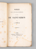 Notice sur la Vie et les Mémoires du Duc de Saint-Simon [ Edition originale - Livre dédicacé par l'auteur ]. CHERUEL, Adolphe