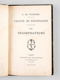 Chants de Rénovation. Les Triomphateurs [ Edition originale - Livre dédicacé par l'auteur avec un billet autographe ]