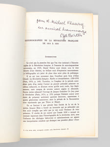 L'Historiographie de la Révolution Française de 1814 à 1830 [ Edition originale - Livre dédicacé par l'auteur ]