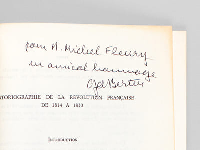 L'Historiographie de la Révolution Française de 1814 à 1830 [ Edition originale - Livre dédicacé par l'auteur ]
