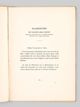 Déjeuner en l'honneur de Madame Dussane, Sociétaire de la Comédie Française, Samedi 19 mars 1932. Discours et Poésies [ Livre dédicacé par Béatrix ...