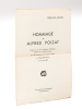 Hommage à Alfred Poizat [ Edition originale ] Poème lu par Mme Colonna Romano, Sociétaire de la Comédie Française, lors de l'inauguration du buste du ...