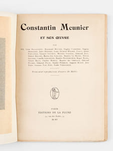 Constantin Meunier et son Oeuvre [ Edition originale ]