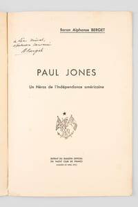 Paul Jones. Un Héros de l'Indépendance américaine [ Edition originale - Livre dédicacé par l'auteur ] 