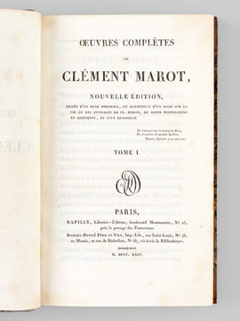 Oeuvres complètes de Clément Marot (3 Tomes - Complet). MAROT, Clément