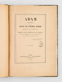 Adam, Représentation de la Chute du Premier Homme. Imitation libre de la première partie du Drame Anglo-Normand du XIIe siècle que M. Victor Luzarche a publié pour la première fois en 1854 d'après un manuscrit de la Bibliothèque de Tours [ Edition originale ]