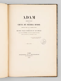 Adam, Représentation de la Chute du Premier Homme. Imitation libre de la première partie du Drame Anglo-Normand du XIIe siècle que M. Victor Luzarche a publié pour la première fois en 1854 d'après un manuscrit de la Bibliothèque de Tours [ Edition originale ]