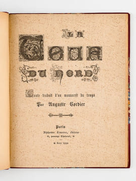 La Tour du Nord. Conte traduit d'un manuscrit du temps, par Auguste Cordier [ Edition originale ]. CORDIER, Auguste