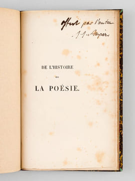 De l'Histoire de la Poésie. Discours prononcé à l'Athénée de Marseille, pour l'ouverture du Cours de Littérature, le 12 mars 1830 [ Edition originale ...