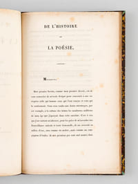 De l'Histoire de la Poésie. Discours prononcé à l'Athénée de Marseille, pour l'ouverture du Cours de Littérature, le 12 mars 1830 [ Edition originale - Livre dédicacé par l'auteur ]