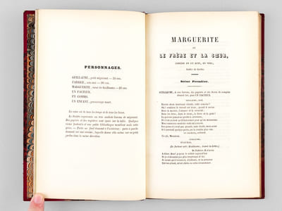 Marguerite ou le Frère et la Soeur, comédie en un Acte, en vers, imité de Goethe [ Réunion de 3 tirages différents de l'édition originale sur papier vélin, papier fort et papier mauve ]