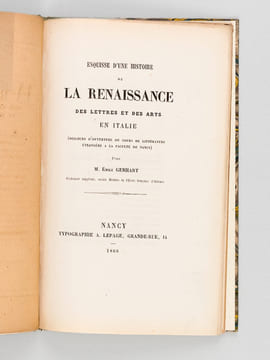 Esquisse d'une Histoire de la Renaissance des Lettres et des Arts en Italie [Edition originale ]  (Discours d'ouverture du Cours de Littérature ...