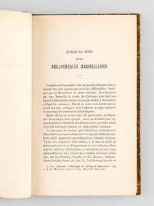 [ Réunion de 11 brochures originales ] Le Deuxiesme Cantique composé par m Feu Roy Henry Troisiesme, Roy de France et de Poloigne, l'an MDCLXXXIX [ Suivi de : ] Quelques mots sur les Bibliothèques Marseillaises  [ Suivi de : ] Déclamation contenant la manière de bien et proprement escrire les gestes des grands hommes Prouvensaux [ Suivi de : ] Mélanges d'Histoire Naturelle. Recherches sur les Fossiles littéraires de la Vieille Province, par Gheroaios le Bouquiniste [ Suivi de : ] Voyages en Provence et autres Fantaisies. Le tout fidèlement extrait et des traduit des Mémoires inédits du Dr. Eric Olimbarius de l'Université d'Uppsal. Fragments inédits des Mémoires du docteur Frédéric-Eric Olimbarius [ Suivi de : ] Précis historique sur la Société de Bienfaisance et de Charité de la ville de Marseille [ Suivi de : ]  Compte-rendu de : Histoire de l'Eglise paroissiale de Notre-Dame et Saint-Michel à Draguignan [ Suivi de : ] Lettres au Docteur Poluphlosboios de Naples sur quelques livres nouvellement imprimés en Provence [ Suivi de : ] Quatrième lettre au Docteur Giacomo Poluphlosboios de Naples [ Suivi de : ] Cinquième lettre au Docteur Giacomo Poluphlosboios de Naples [ Suivi de : ] Sixième lettre au Docteur Giacomo Poluphlosboios de Naples [ Suivi de : ] Septième lettre au Docteur Giacomo Poluphlosboios de Naples