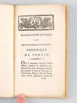 Dissertation critique sur deux ouvrages intitulés : Chronique de Turpin [ Edition originale ]. HUET DE FROBERVILLE, M. Jean-Baptiste