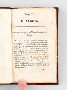 Voyage à Alger, ou Description de cette Ville et du Royaume d'Alger, avec l'Etat de son commerce, des ses forces de Terre et de Mer ; son Gouvernement et les Moeurs et Usages de ses Habitans