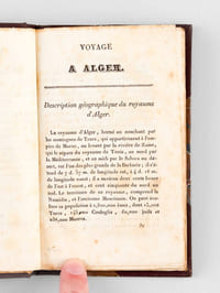 Voyage à Alger, ou Description de cette Ville et du Royaume d'Alger, avec l'Etat de son commerce, des ses forces de Terre et de Mer ; son Gouvernement et les Moeurs et Usages de ses Habitans