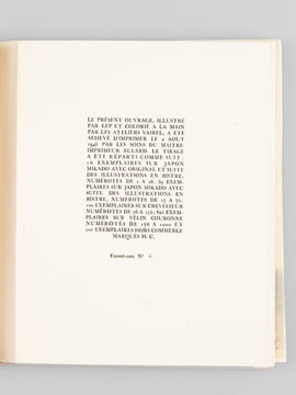 La Mouche [ Exemplaire sur papier Japon avec dessin original et suite ]. MUSSET, Alfred de ; LEP ; [ LEP, Raymond ; LEPRETRE, Raymond ]
