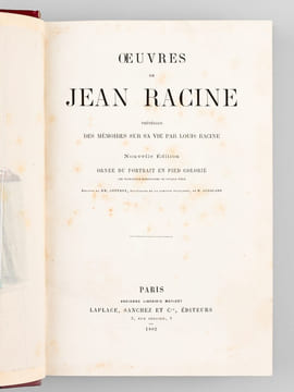 Oeuvres de Jean Racine. Précédées des Mémoires sur sa Vie par Louis Racine. . RACINE, Jean