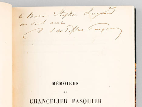 Histoire de mon Temps. Mémoires du Chancelier Pasquier (6 Tomes - Complet) [ Livre dédicacé par le duc d'Audiffret-Pasquier ] I : Première Partie : ...