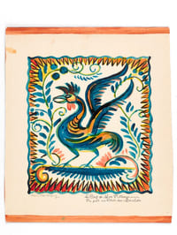 Ensemble de 3 aquarelles et peinture : "Les Tchantus di Bon An" - "Le Coq de Mon Village Vu par un Potier des Moustiers" - Coq
