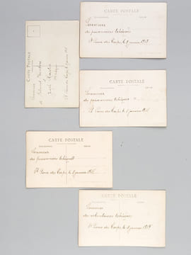 Lot de 5 cartes postales annotées : Prisonniers tchèques [ Souvenir des prisonniers tchèques St Pierre des Corps le 8 janvier 1918 ] - Cercle de ...