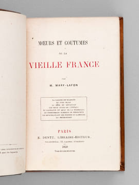 Moeurs et Coutumes de la Vieille-France [ Edition originale ] La cagote de Biarritz. Le juge mage. La bête du Gévaudan. Les deux duels de l'Evêque. Le ...
