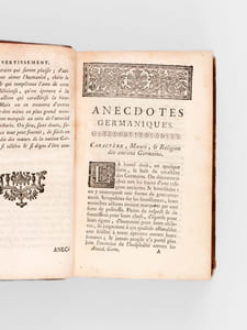 Anecdotes Germaniques, depuis l'An de la Fondation de Rome 648, et avant l'Ere Chrétienne 106, jusqu'à nos jours [ Edition originale ]