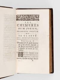 Réflexions sur les Différends de la Religion, Troisième Traité ou Les Chimères de M. Jurieu. Réponse Générale à ses Lettres Pastorales de la seconde année, contre le Livre des Réflexions, & examen de ses Prophéties [ Edition originale ]