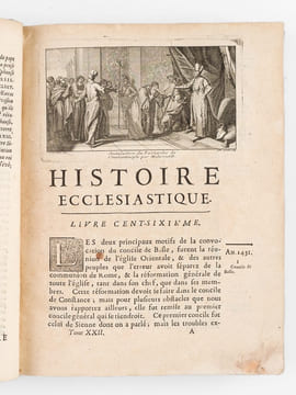 Histoire Ecclésiastique pour servir de Continuation à celle de Monsieur l'Abbé Fleury. Tome Vingt-Deuxième. Depuis l'An 1431, jusqu'en 1455. ANONYME ; ...