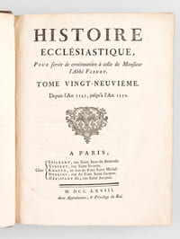 Histoire Ecclésiastique pour servir de Continuation à celle de Monsieur l'Abbé Fleury. Tome Vingt-Neuvième. Depuis l'An 1545, jusqu'à l'an 1550