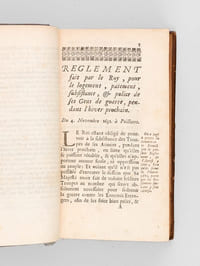 Reglemens et Ordonnances du Roy, pour les Gens de de Guerre. Tome I