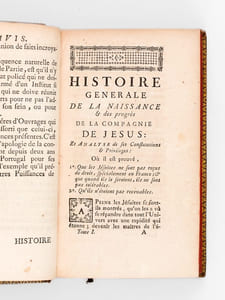 Histoire Générale de la Naissance & des Progrès de la Compagnie de Jésus (5 Tomes - Complet) [ Edition originale ] Et analyse de ses Constitutions et Privilèges