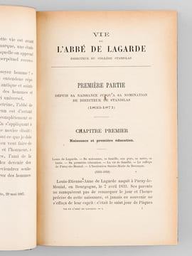 Vie de l'Abbé de Lagarde, directeur du Collège Stanislas (2 Tomes - Complet) . SIMLER, R. P.