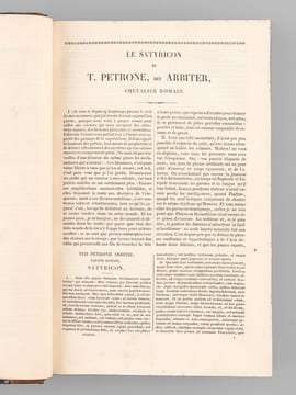 Pétrone, Apulée, Aulu-Gelle, Oeuvres Complètes, avec la traduction en français pubiées sous la direction de M. Nisard. PETRONE ; APULEE ; AULU-GELLE