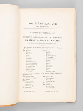 Réunion extraordinaire de la Société Géologique de France en Italie, à Turin & à Gênes en 1905.. Collectif - Société Géologique de France