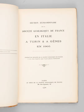 Réunion extraordinaire de la Société Géologique de France en Italie, à Turin & à Gênes en 1905.. Collectif - Société Géologique de France