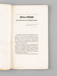 De la Pêche sur le Bassin et sur la Côte extérieure d'Arcachon [ Edition originale ]
