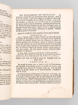 Arrests et Reglemens du Parlement de Bretagne, avec les observations et remarque de Maître Michel Sauvageau, célèbre Avocat & Procureur du Roy au ...