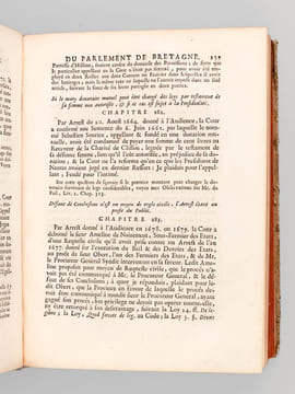 Arrests et Reglemens du Parlement de Bretagne, avec les observations et remarque de Maître Michel Sauvageau, célèbre Avocat & Procureur du Roy au ...