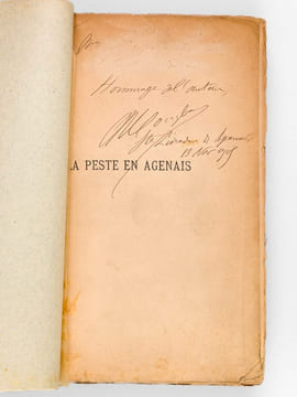 La Peste en Agenais au XVIIe siècle [ Edition originale - Livre dédicacé par l'auteur ]. COUYBA, Docteur L.