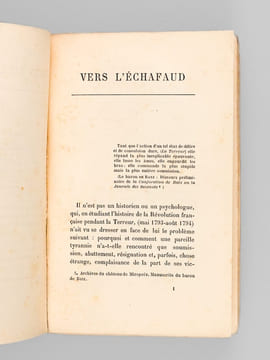 Vers l'échafaud. Germinal - Floréal - Prairial An II - Documents historiques.. BATZ, Baron de