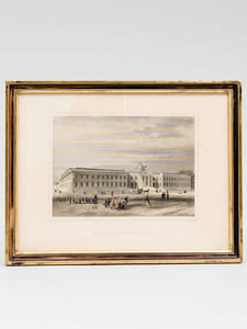 Hôtel-Dieu de Bordeaux [ Gravure originale en couleurs de l'Hôpital Saint-André ]