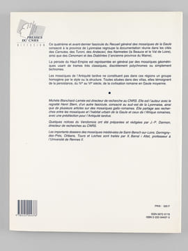 Recueil général des mosaïques de la Gaule. II : Province de Lyonnaise (4 Tomes ) 1 : Lyon ; 2 : Partie Sud-Est ; 3 : Partie Centrale ; 4 : Partie ...