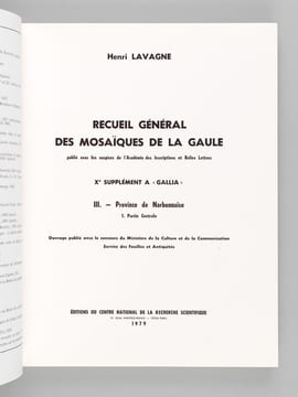 Recueil général des mosaïques de la Gaule. III : Province de Narbonnaise (3 Tomes ) 1 : Partie Centrale ; 2 : Vienne ; 3 : Partie Sud-Est. Cités des ...