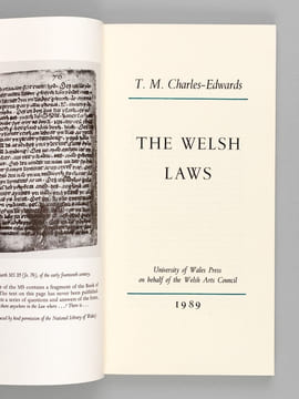 The Welsh Laws. CHARLES-EDWARDS, T. M.