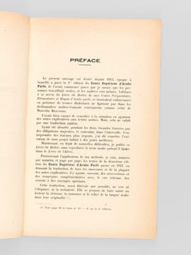 Cours Supérieur d'Arabe parlé d'après la méthode directe [ On joint : ] Cours Supérieur d'Arabe parlé. Livre du Maître. . SOUALAH, Mohammed