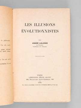 Les illusions évolutionnistes . LALANDE, André